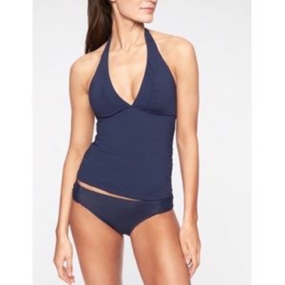 Athleta Shirrend Halter Neck Swim Tankini